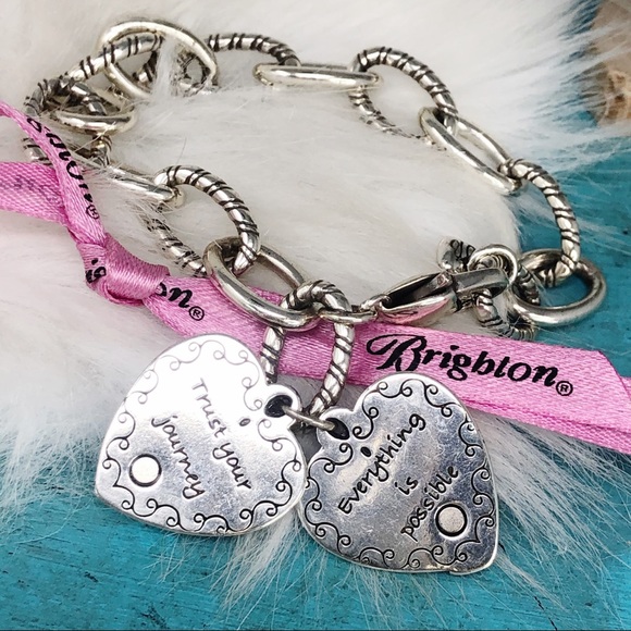 Brighton Power of Pink Crystal Heart Link Bracelet - Picture 6 of 6